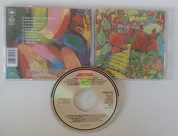 Cd Brazilian Romance Interprete Sarah Vaughan (1987) [seminovo]