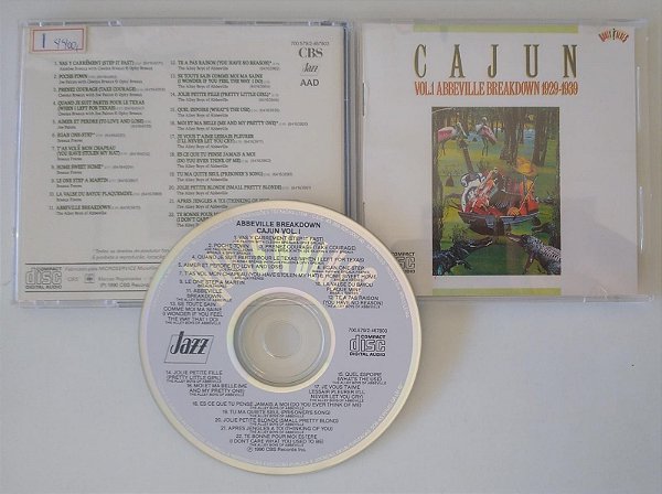 Cd Cajun Vol. 1 Abbeville Breakdown 1929-1939 Interprete Vários Artistas (1990) [seminovo]