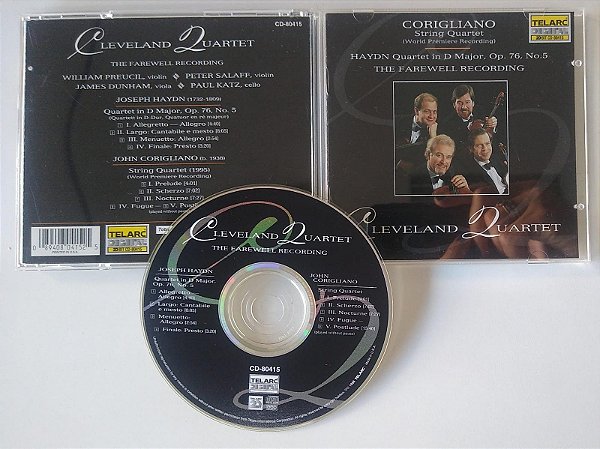 Cd The Farewell Recording [importado] Interprete Corigliano e Cleveland Quartet (1996) [seminovo]
