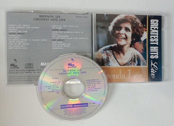 Cd Greatest Hits Live Interprete Brenda Lee (1994) [usado]