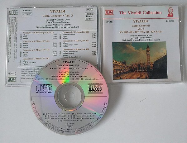 Cd Cello Concerti Rv 402, 403, 407, 409, 418, 423 & 424 [importado] Interprete Vivaldi (1995) [usado]