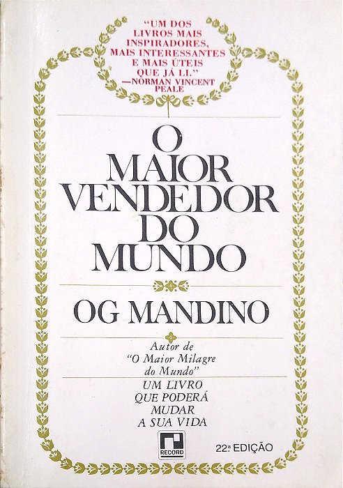 Livro o Maior Vendedor do Mundo Autor Mandino, Og (1969) [usado]
