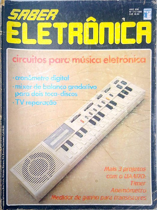 Revista Saber Eletrônica Nº 170 - Ano Xxii Autor (1986) [usado]