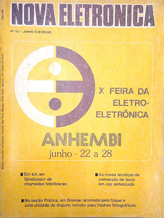 Revista Nova Eletrônica Nº 52 - Ano 1981 Autor (1981) [usado]