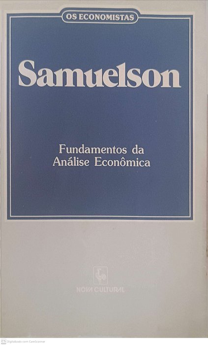 Livro Fundamentos da Analise Economica Autor Samuelson, Paul Anthony (1988) [usado]