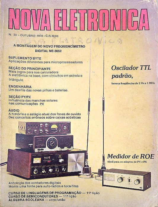 Revista Nova Eletrônica Nº 20 - Ano 1978 Autor (1978) [usado]