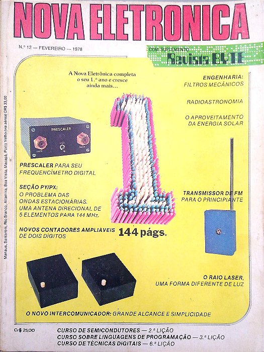 Revista Nova Eletrônica Nº 12 - Ano 1978 Autor (1978) [usado]