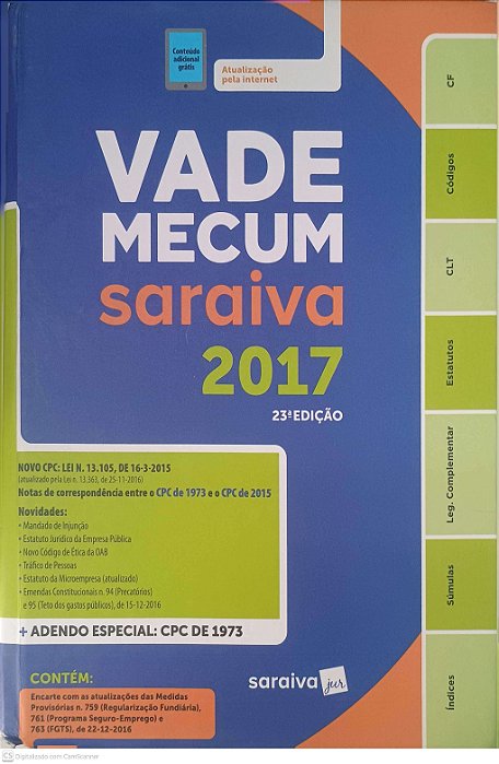 Livro Vade Mecum Saraiva 2017 Autor Saraiva (2017) [usado]