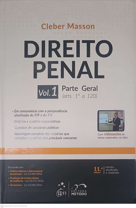 Livro Direito Penal: Vol 1 Parte Geral (arts 1 a 120) Autor Masson, Cleber (2017) [usado]
