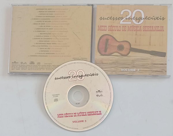 Cd Vol.3 Meio Século de Música Sertaneja Interprete Vários Artistas Sertanejo (2002) [seminovo]