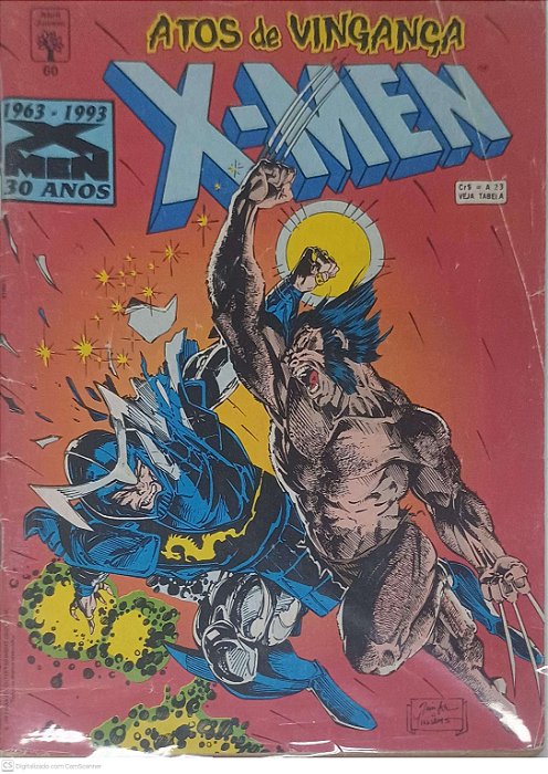 Gibi Atos de Vingança X-men Nº 60 Autor Lee, Jim (1993) [seminovo]
