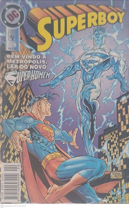Gibi Superboy Nº 24: Bem-vindo a Metrópolis, Lar do Novo Super-homem Autor Cruz, Roger (1998) [seminovo]