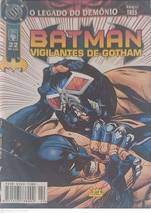 Gibi Batman Vigilantes de Gotham Nº 22: o Legado do Demonio Parte Três Autor Nolan, Graham (1998) [seminovo]