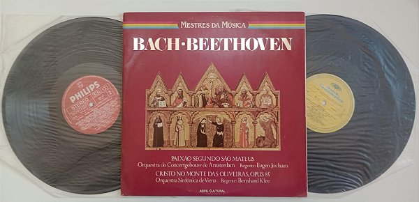 Disco de Vinil Bach / Beethooven - Mestres da Música / Duplo Interprete Orquestras (1981) [usado]