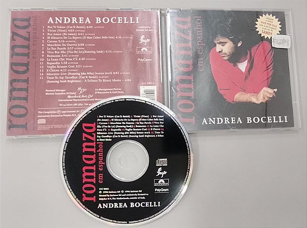 Cd Romanza em Espanhol Interprete Andrea Bocelli (1996) [usado]