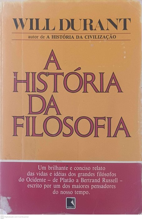 Livro a História da Filosofia Autor Durant, Will (2001) [usado]