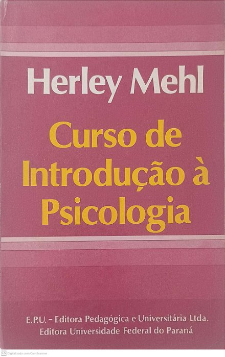 Livro Curso de Introdução À Psicologia Autor Mehl, Herley (1979) [usado]