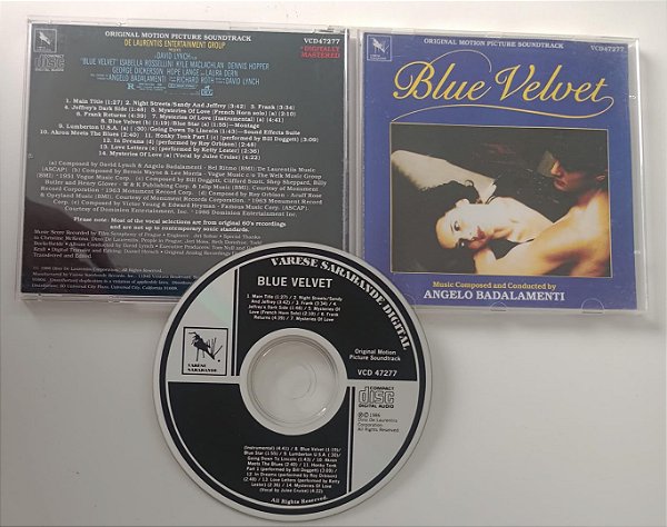 Cd Blue Velvet / Trilha Sonora Interprete Angelo Badalamenti [usado]