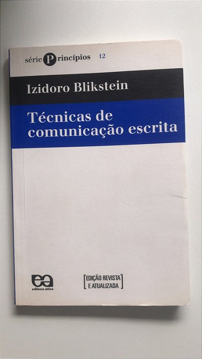 Livro Técnicas de Comunicação Escrita Autor Blikstein, Izidoro (2006) [usado]