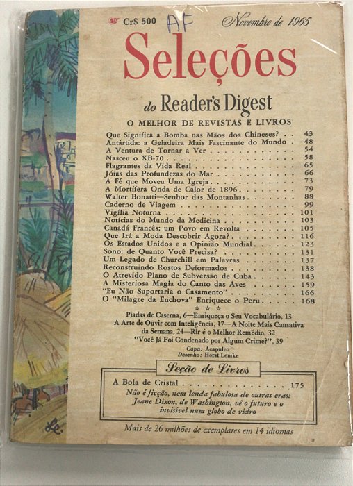 Revista Novembro 65 - Revista Reader''s Digest Seleções Autor Revista Seleções (1965) [usado]