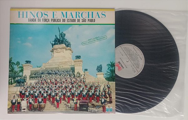 Disco de Vinil Hinos e Marchas Interprete Banda da Força Pública (sp) (1975) [usado]