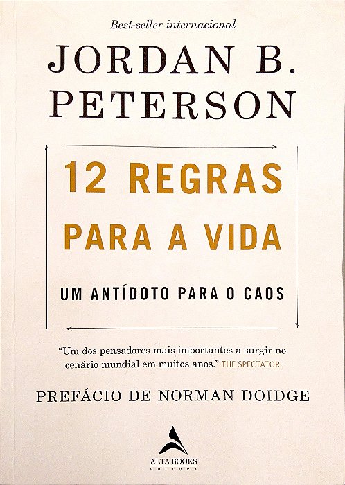 Livro 12 Regras para a Vida - um Antídoto para o Caos Autor Peterson, Jordan B. (2018) [usado]