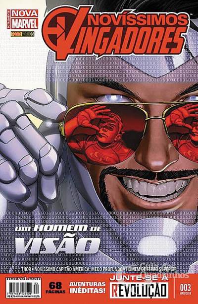 Gibi Novíssimos Vingadores Nº 03 - Totalmente Nova Marvel Autor um Homem de Visão (2016) [seminovo]