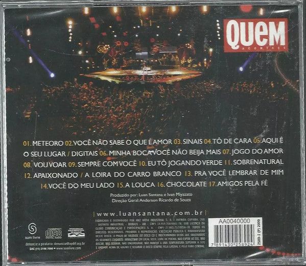 Cd Luan Santana ao Vivo Promo Interprete Luan Santana (2009) [usado] - Sebo  Espaço Literário