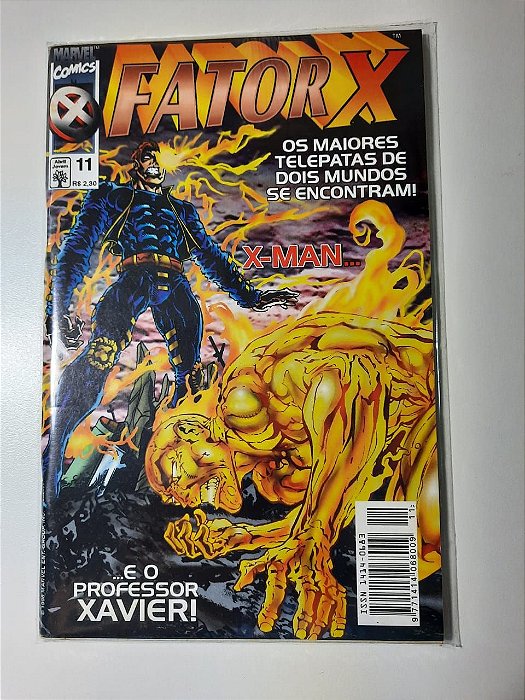 Gibi Fator X Nº 11 - Formatinho Autor os Maiores Telepatas de Dois Mundos Se Encontram! X -man... e o Professor Xavier! (1998) [usado]
