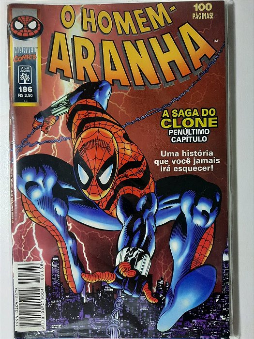Gibi Homem Aranha Nº 186 - Formatinho Autor Saga do Clone (1998) [usado]