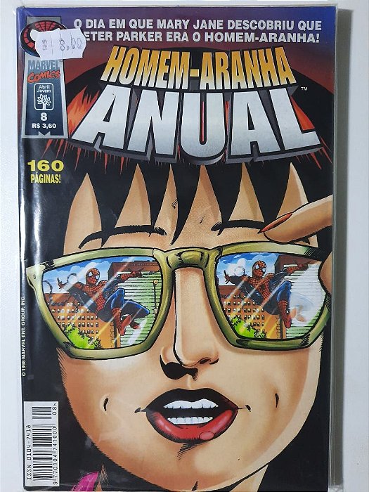 Gibi Homem-aranha Anual N° 8 - Formatinho Autor o Diaem que Mary Jane Descobriu que Peter Parker Era o Homem-aranha! (1998) [usado]