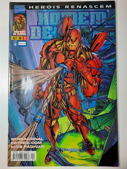 Gibi Homem de Ferro Nº 01 - Herois Renascem Autor Abril (1998) [usado]