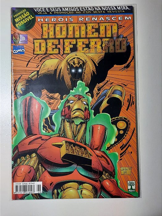 Gibi Homem de Ferro Nº 08 - Herois Renascem Autor Abril (1999) [usado]