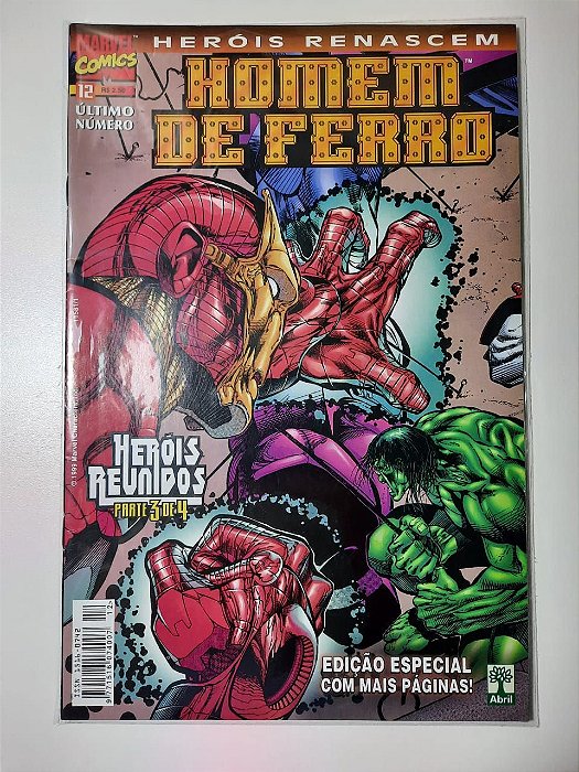 Gibi Homem de Ferro Nº 12 - Herois Renascem Autor Abril (1999) [usado]