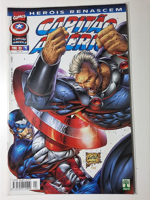 Gibi Capitão América Nº 4 - Herois Renascem Autor Abril (1999) [usado]