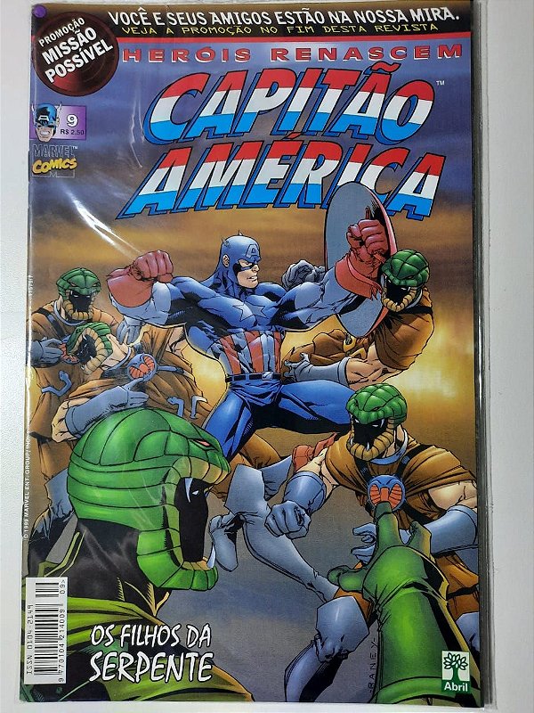 Gibi Capitão América Nº 9 - Herois Renascem Autor Abril (1999) [usado]