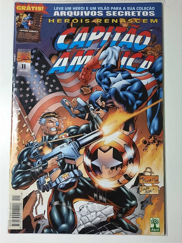 Gibi Capitão América Nº 11 - Heróis Renascem Autor Abril (1999) [usado]