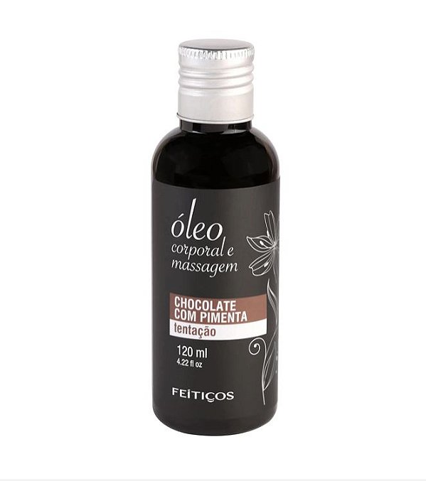 Óleo Corporal e Massagem Chocolate com Pimenta Tentação 120ml