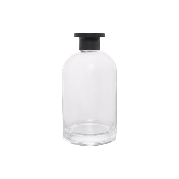 Frasco Tarot 500ml Tampa Luxo Preta c/ Furo Rosca 28mm