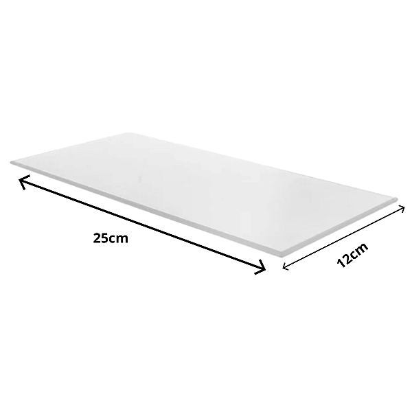 Bandeja de Vidro Branca Decorativa Para Sala Lavabo Mesa