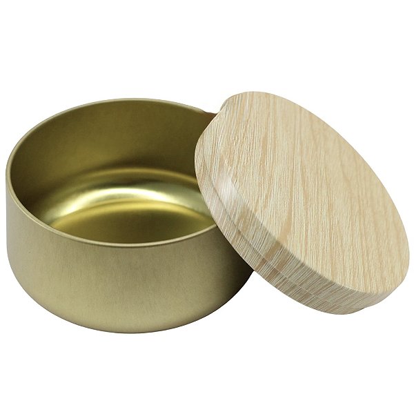 Lata para Vela Aurora Dourado C/ Tampa 180ml