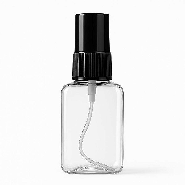 Kit 30 Frascos Pet Retangular 40Ml Com Válvula Spray