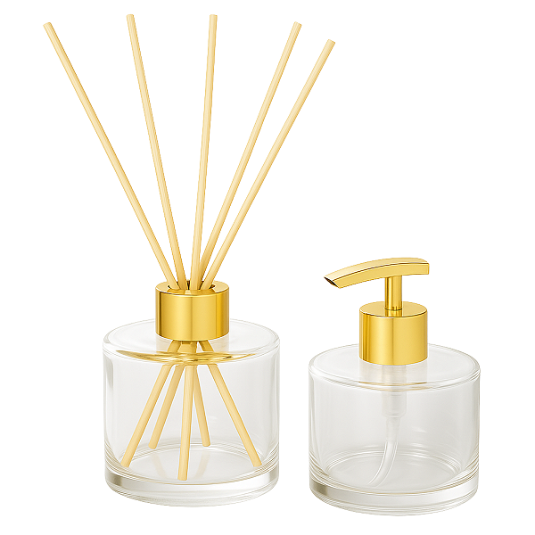 Kit Lavabo Picolo 240ml + Varetas de Fibra Cor Madeira 25cm + Válvula Bico De Pato Luxo