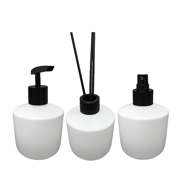 Kit Lavabo Frasco Rubi Branco 350ml Rosca 28/410