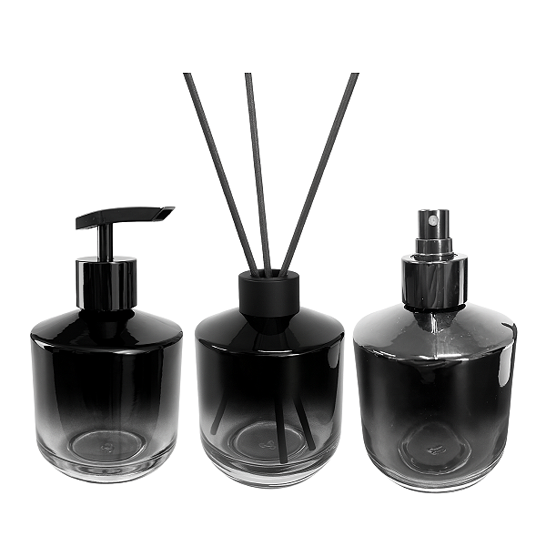 Kit Lavabo Frasco Rubi Preto 350ml Rosca 28/410
