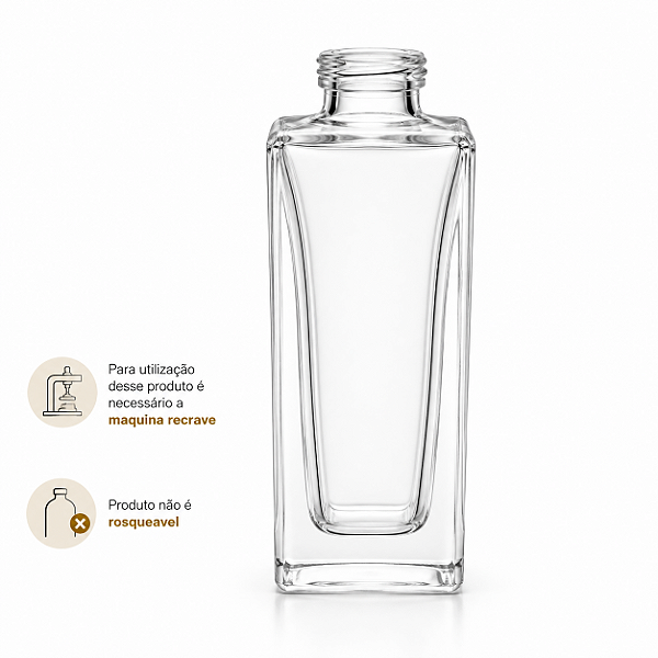 Frasco Square Recrave 15ml Bocal 15mm