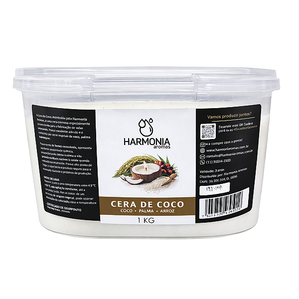 Cera de Coco, Palma & Arroz 1kg Para Velas