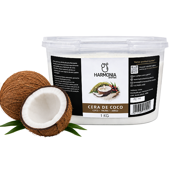 Cera de Coco, Palma & Arroz 1kg Para Velas