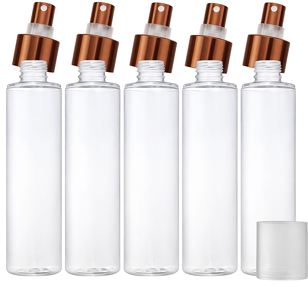 Kit Frasco Pet Transparente 200ml Body Splash Com Válvula Spray Bronze Semi Luxo Rosca 24/410