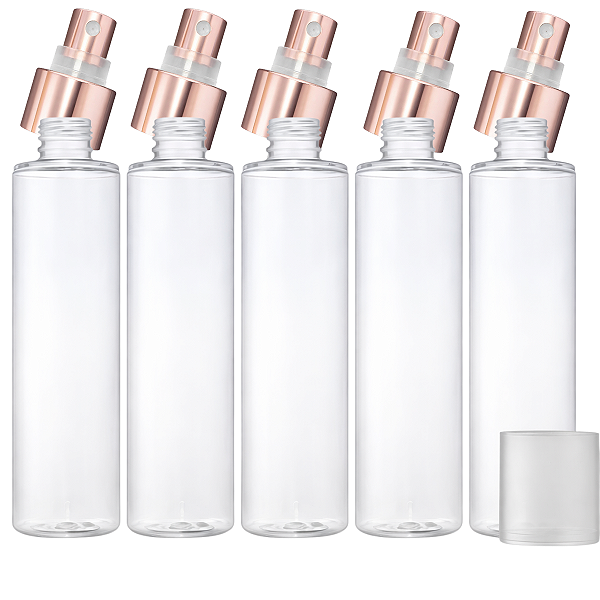 Kit Frasco Pet Transparente 200ml Body Splash Com Válvula Spray Rose Semi Luxo Rosca 24/410